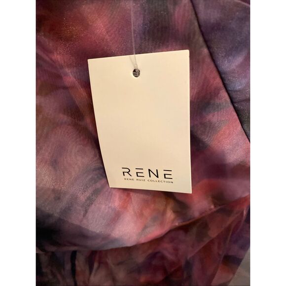 RENE RUIZ Organza Gown In Purple Size 8 - Picture 14 of 15